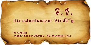 Hirschenhauser Virág névjegykártya